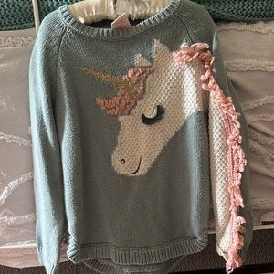 Excellent condition Cynthia Rowley Unicorn Sweater. Girls Size 5/6